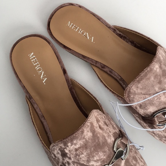 Merona Kona Flats Backless Mule Loafers New Velvet - Picture 5 of 7